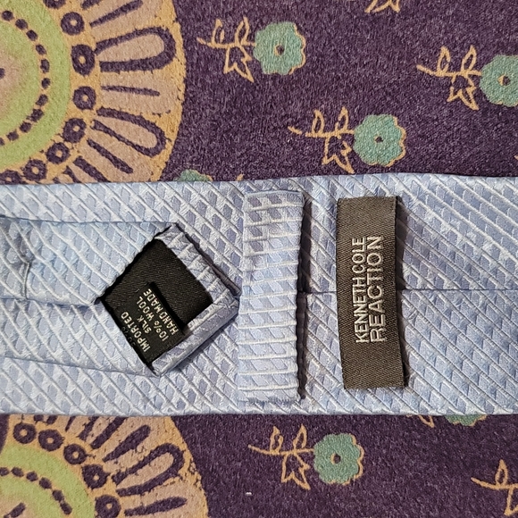 Kenneth Cole Handmade Tie Silk + Wool Shimmery Blue - Picture 2 of 4